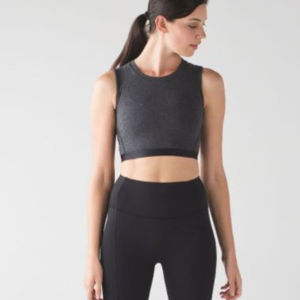 LULULEMON Heathered Black Soulful Crop Tank Top